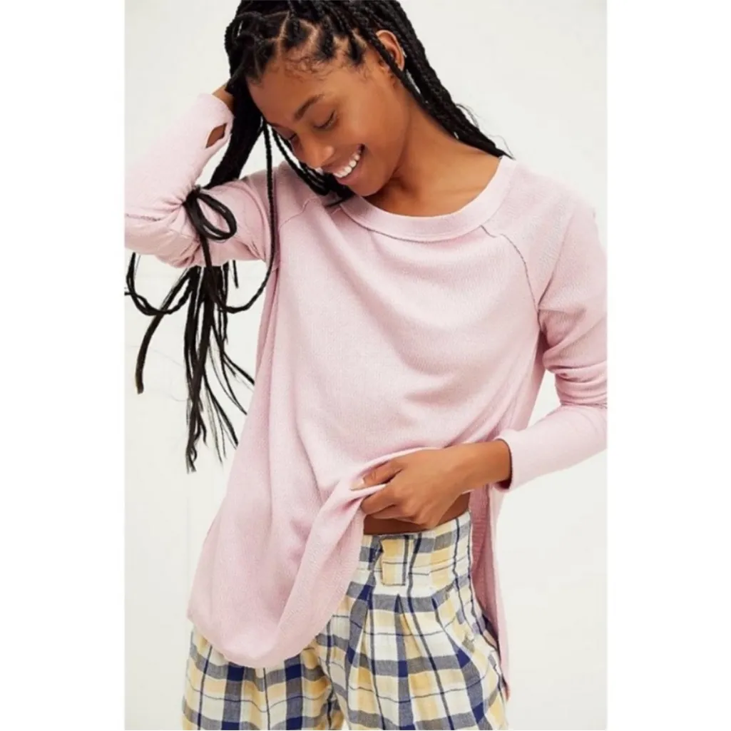 NWT Free People We the Free Oversized Snowy Thermal in Mink Tink Womens Size L - Image 4