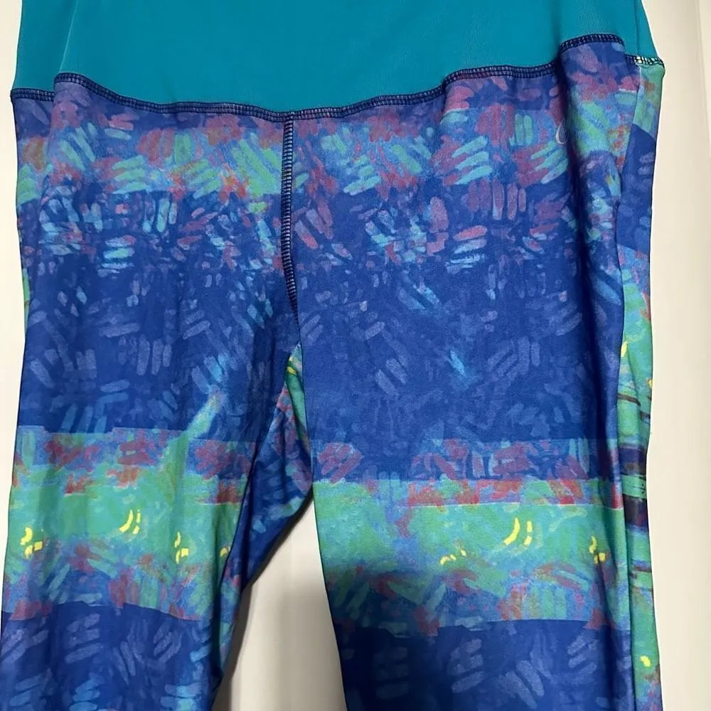 Candies yoga Capri pants purple/aqua/yellow - Image 2