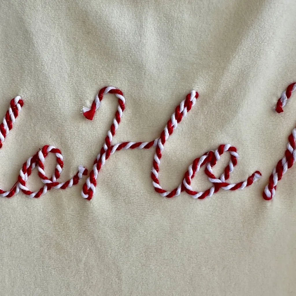 Wallflower Ho Ho Ho Ugly Christmas Sweater, Cropped Fuzzy Holiday Sweater, Med Red - Image 7