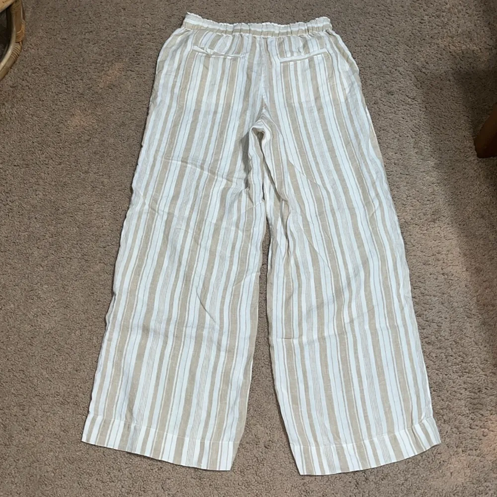 Faherty Monterey Linen Pant Striped Natural Bombay Stone Medium‎ - Image 6