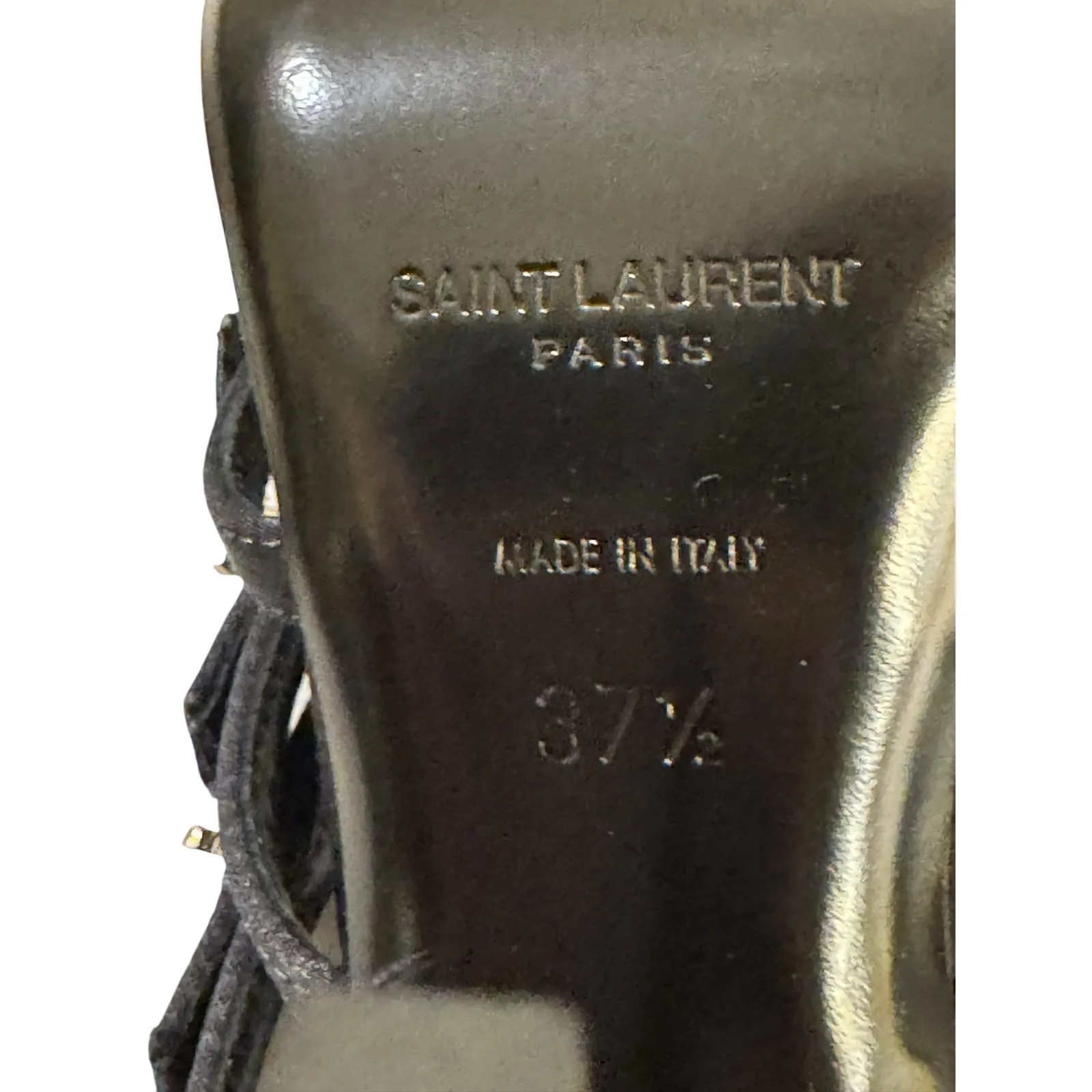 Saint Laurent NIB Jerry High Heel Sandals in Black Size 37.5 - Image 8