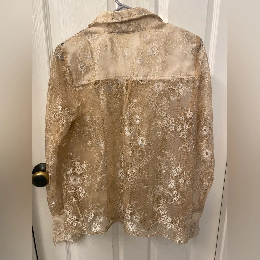 Maeve Women’s Gold Lace Blouse - Image 5