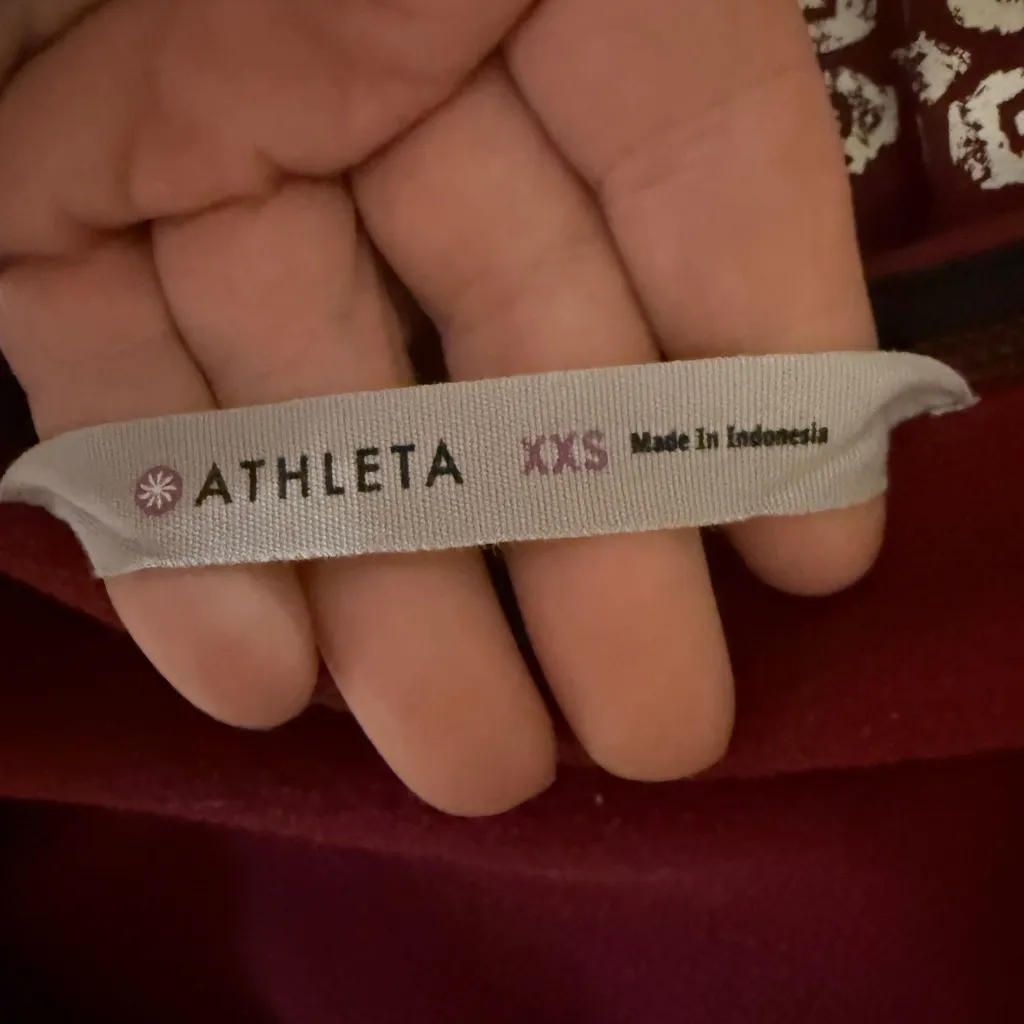 Athleta Hot When You're Not Dress Burgundy Wine Cranberry Fleece Lined XXS - Image 2