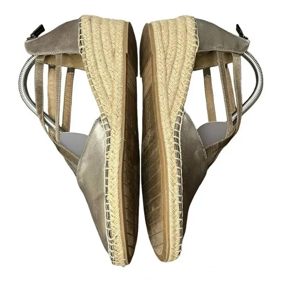 Kenneth Cole Reaction "Clo" Espadrille Sandal Pewter Strappy Women Size 9.5‎ - Image 8