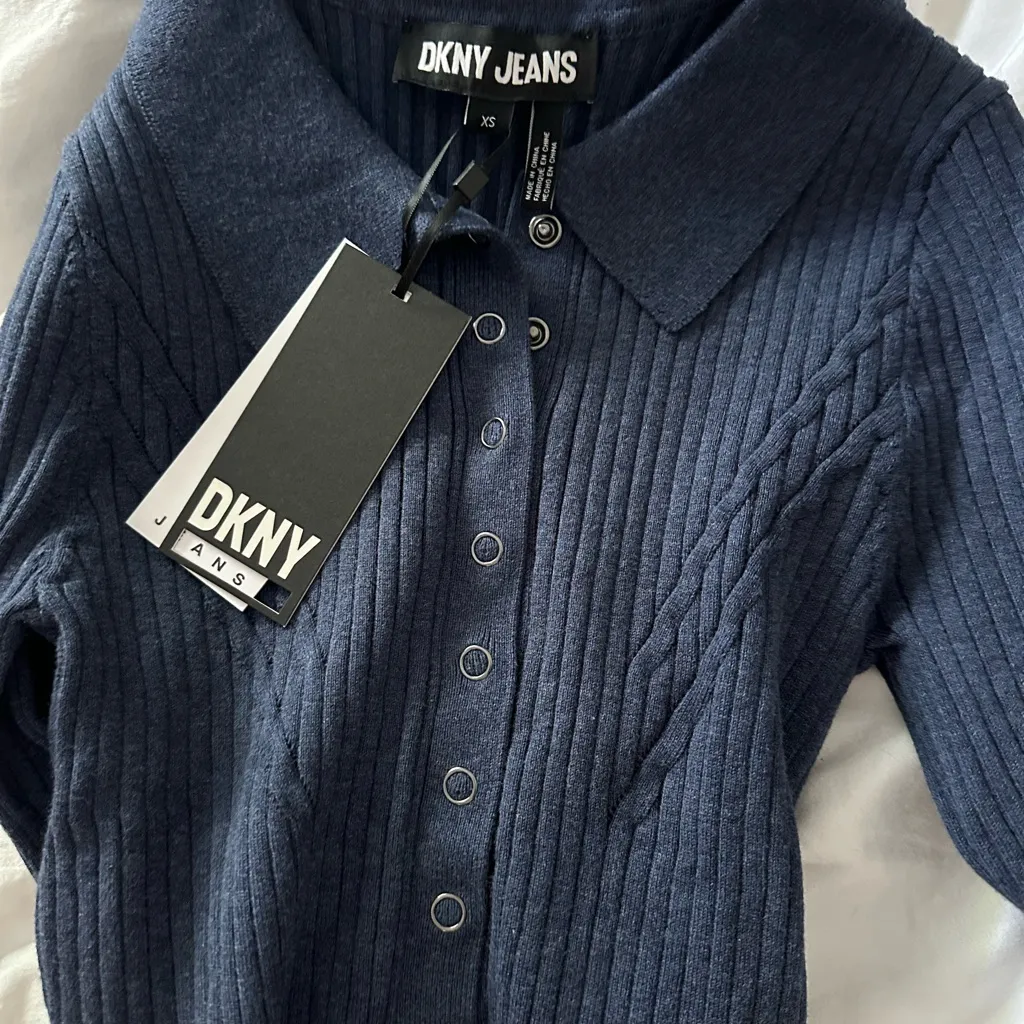 DKNY Women's Navy Sweater - Image 2