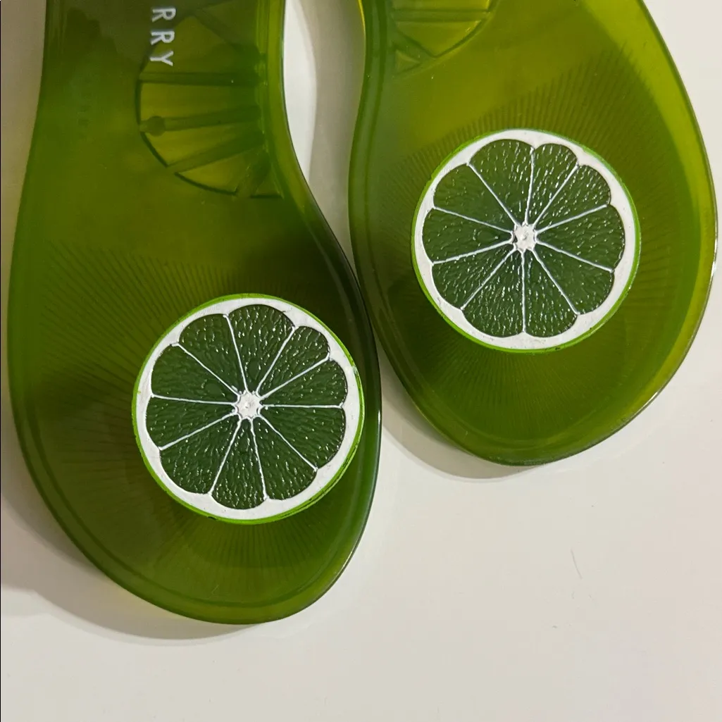 Katy Perry Lime 🍋‍🟩 Green Slice Jelly Sandals Size 8 - Image 3
