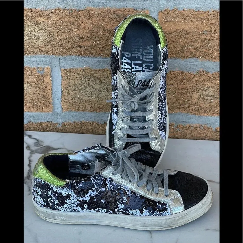 P448 John Sequin Sneakers size 6 - Image 3