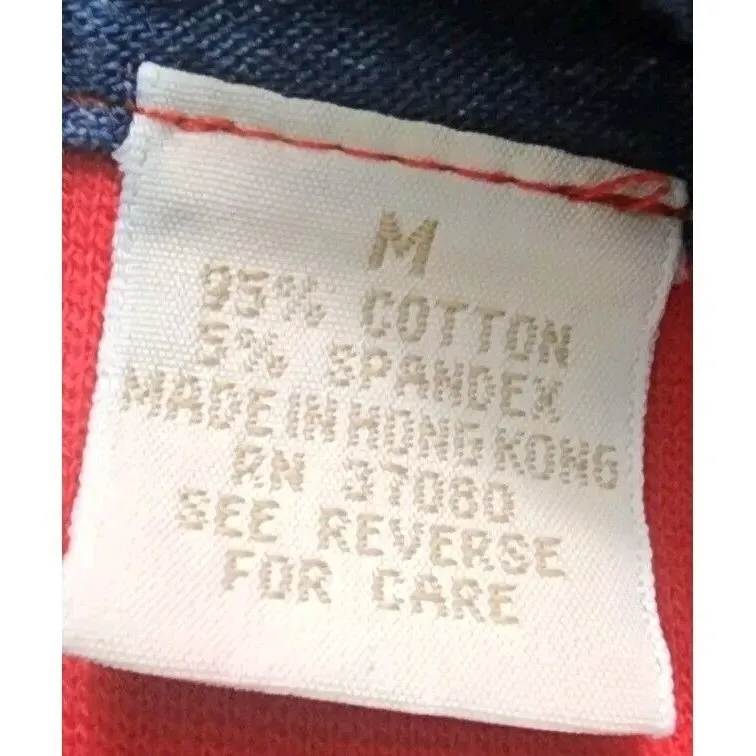 FioreLini International Pullover Top Denim Collar‎ Long Sleeve M Red Size M - Image 3