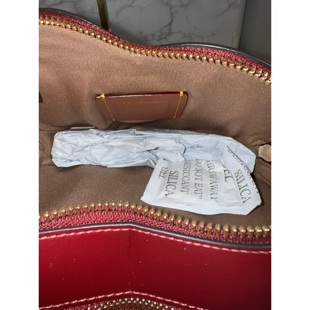 Coach Cherry Print Heart Crossbody Brown Bag - Leather Purse, Gift-Ready! - Image 7