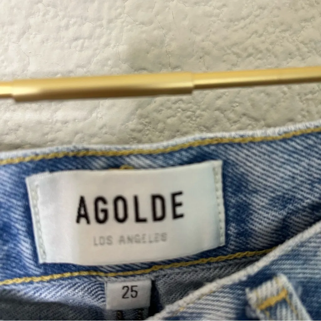 Agolde Parker Jeans Distressed Cut Off Raw Hem Womens Size 25 - Image 3