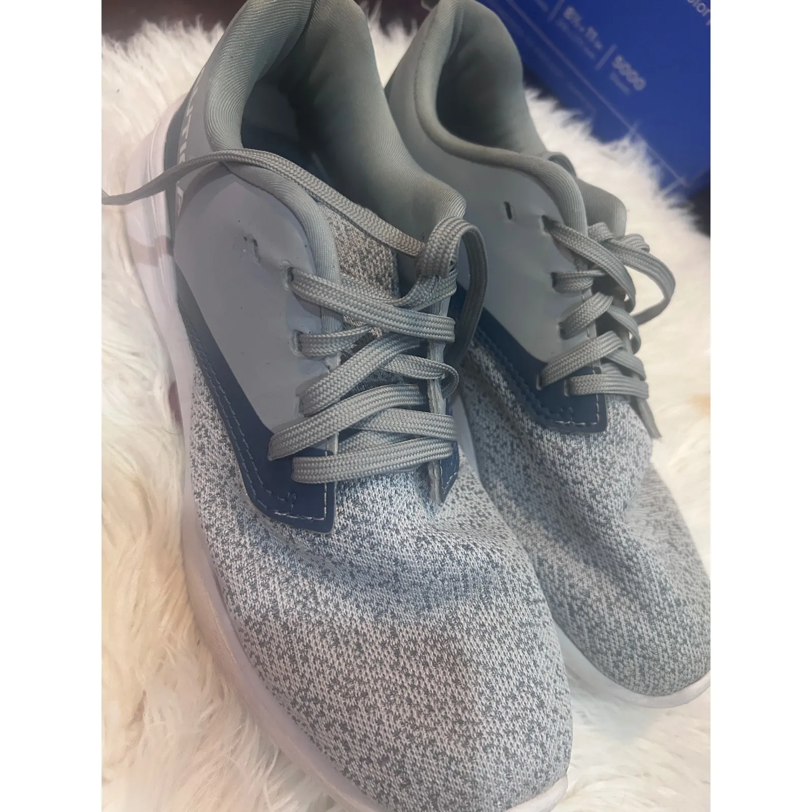 🤯3/$15 Nautica Women Gray Knit Lace Up Athletic Sneakers Shoes Size 9.5 - Image 3