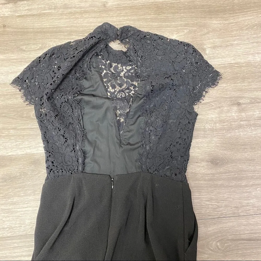 Dynamite Lace Top V-neck Jumpsuit Black S - Image 7