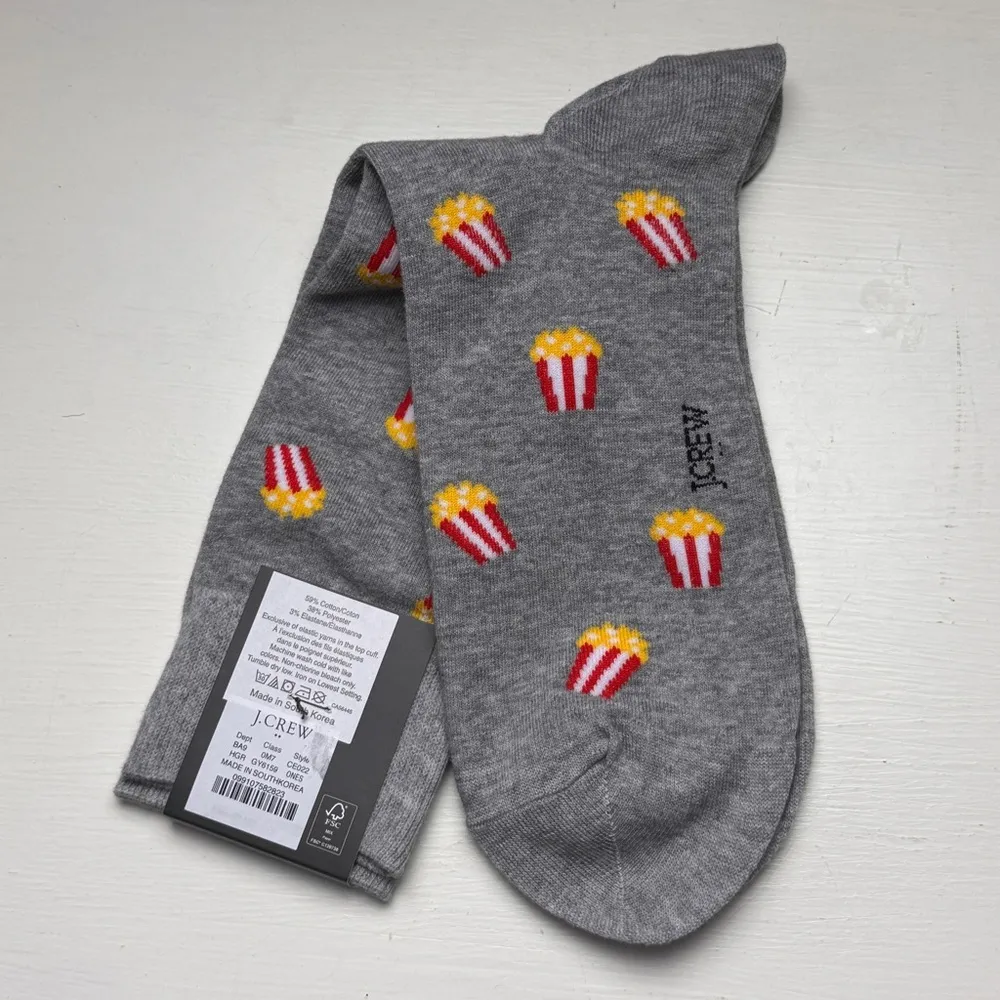 J.Crew Popcorn Graphic Design Theme Style Socks  Sz OS NWT - Image 6