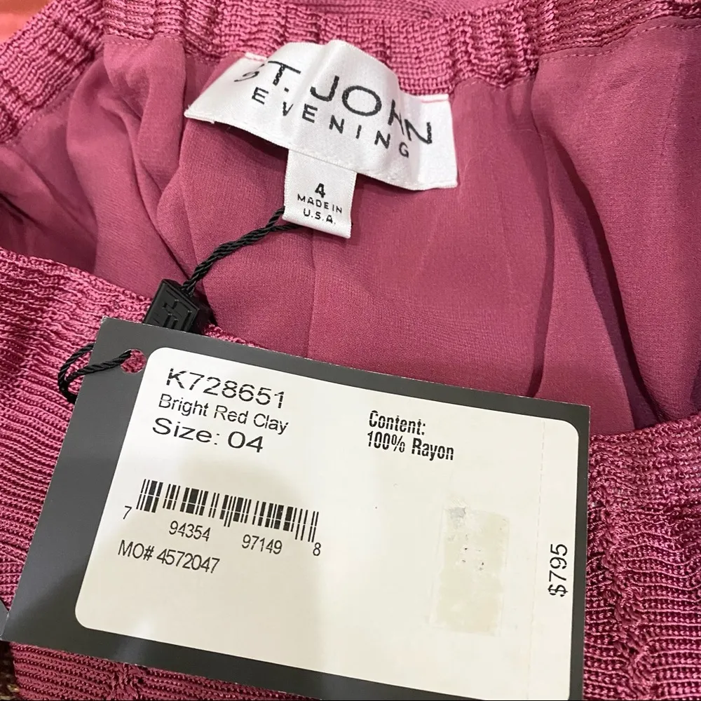 NWT $1,595 Vintage St. John Evening Red Clay Tea Rose Multi Blazer Skirt Set - Image 15