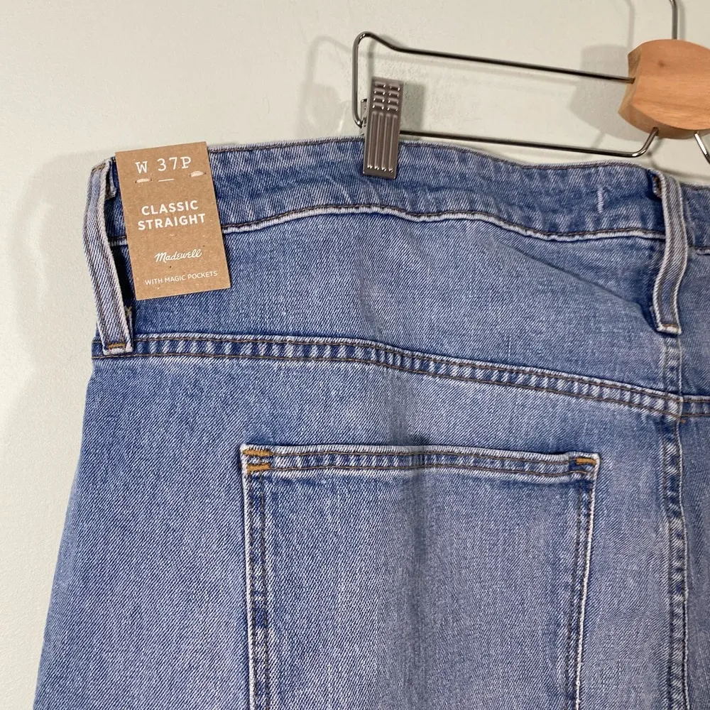 Madewell Women's Blue Meadowland Wash Classic Straight Jeans Size 37P NWT - Image 7