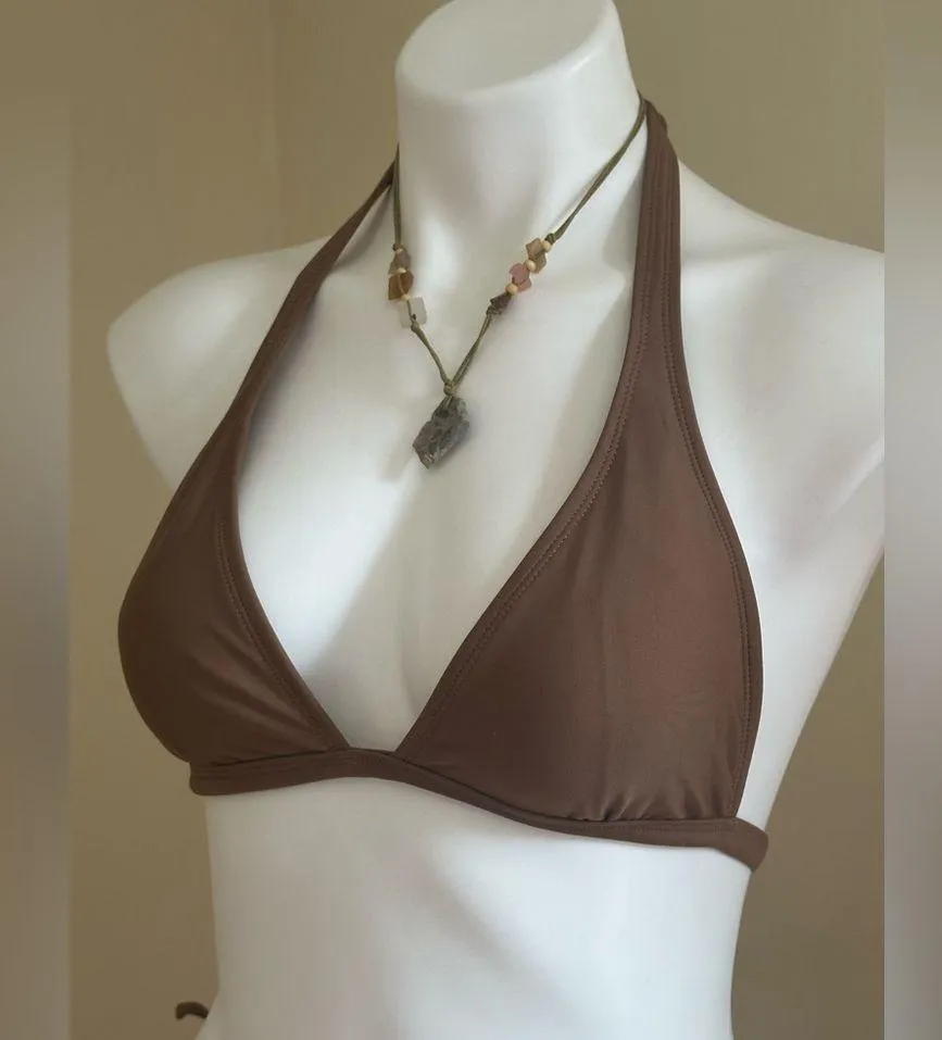 Body Glove Light Brown HalterTop Tie On Bottom & Top  Bikini Set Sz M - Image 2