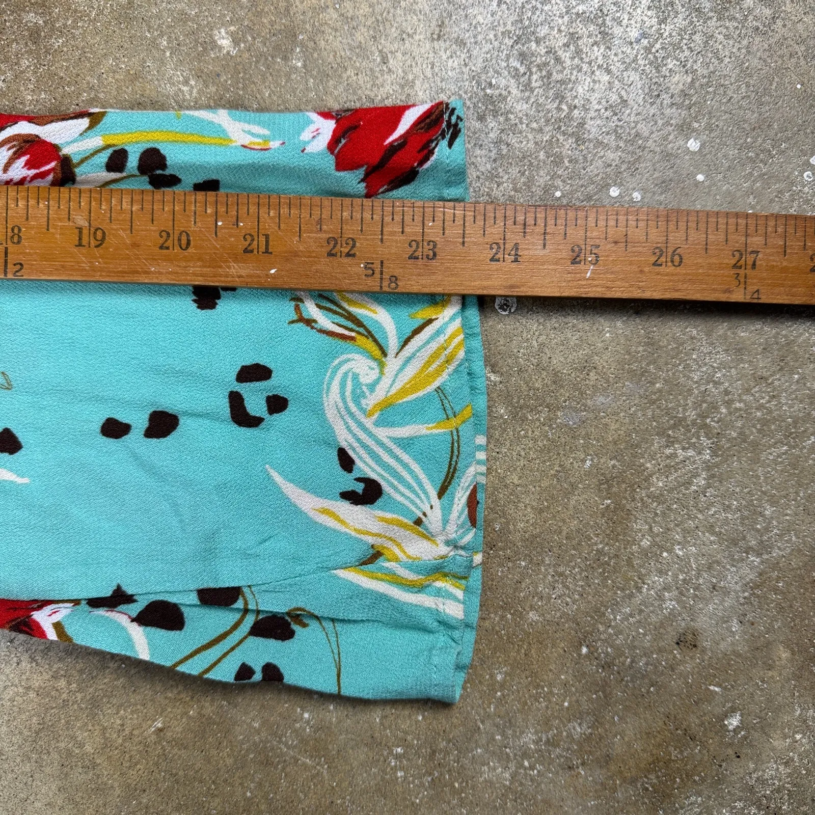 Free People Bella Babydoll Tunic Top Womens XS‎ Teal Floral V-Neck Boho Blouse - Image 12