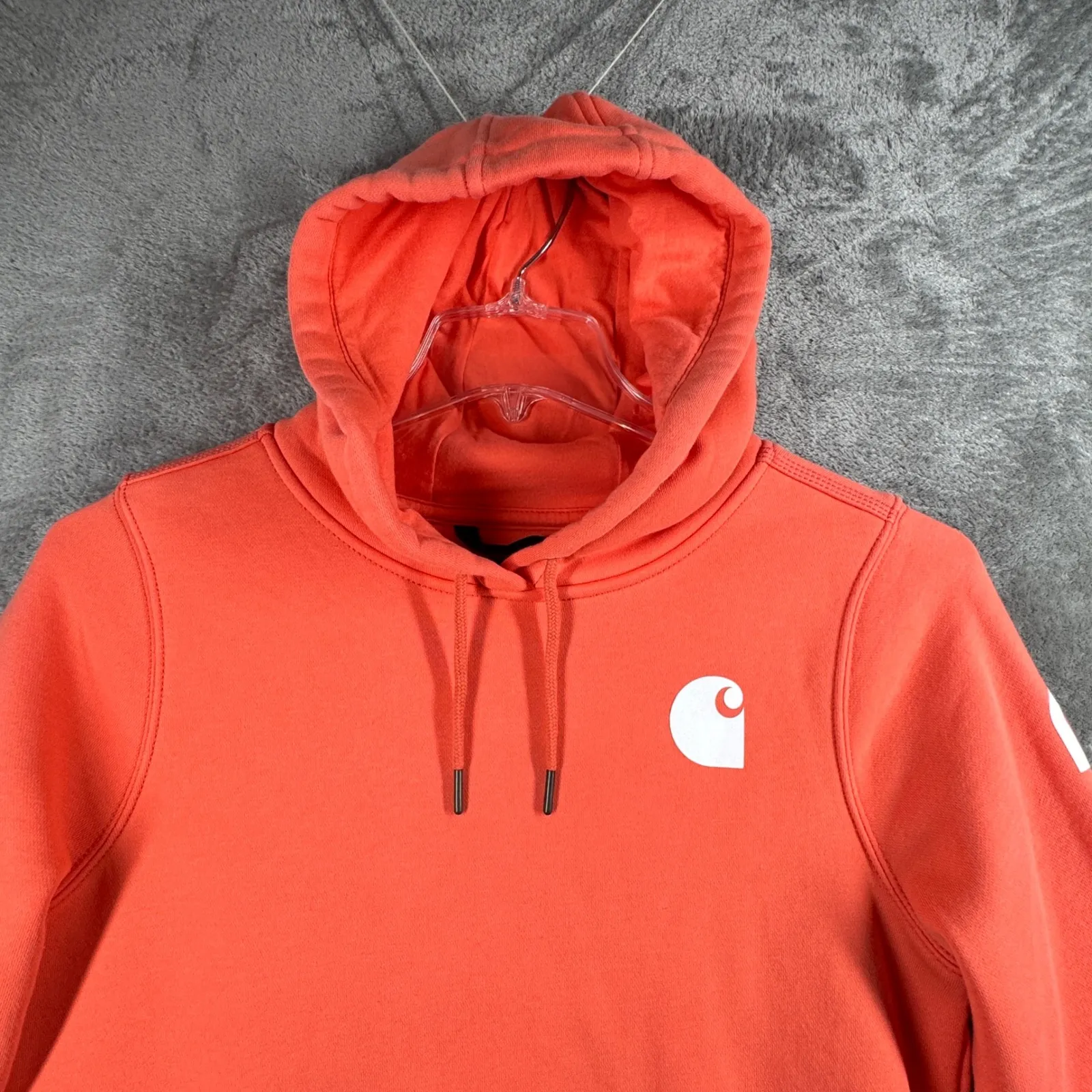 Carhartt Relaxed Fit Hoodie Womens‎ Small Coral Pullover Streetwear Workwear Y2K - Image 4
