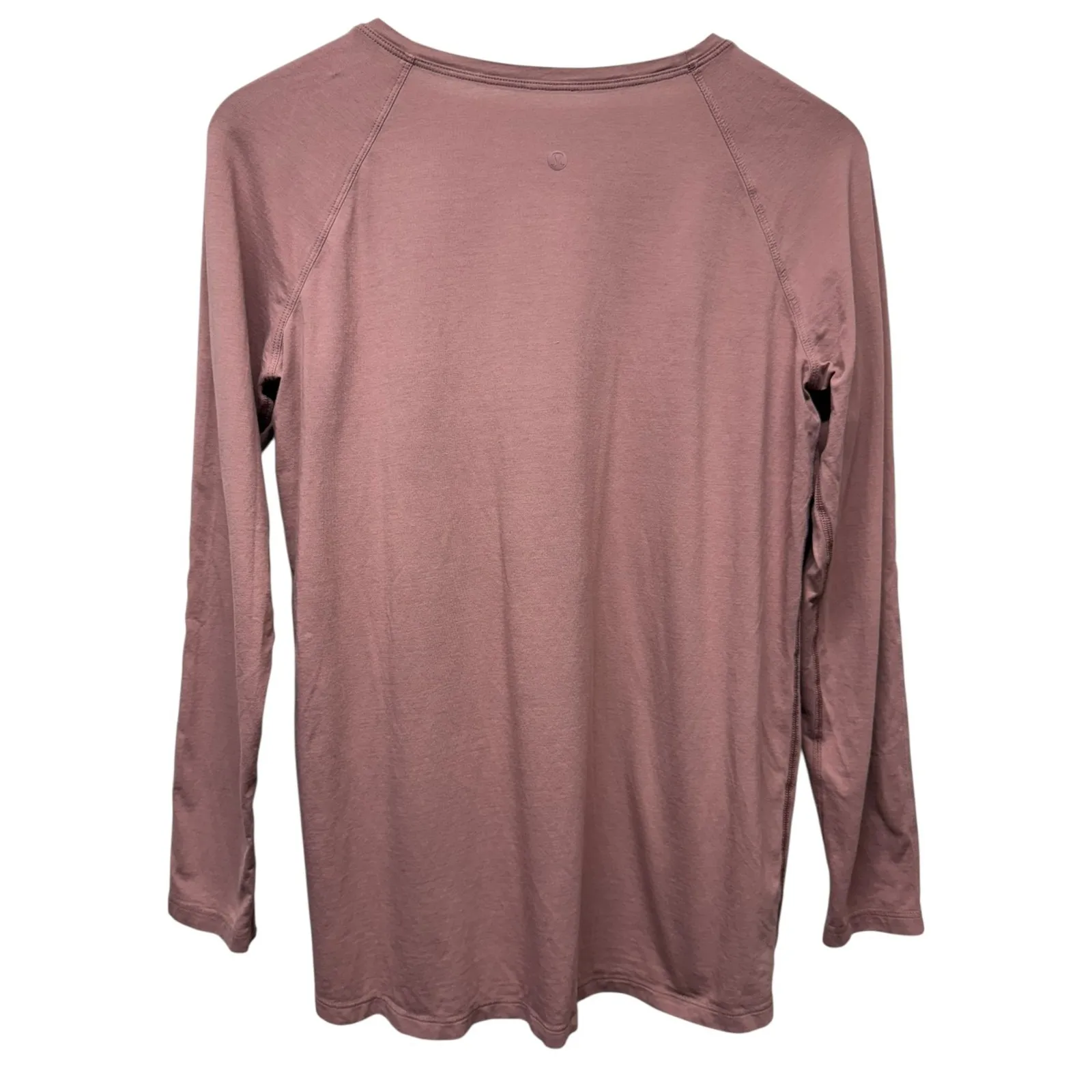 Lululemon Women Emerald Pima Cotton Shirt Purple Long Sleeve Crewneck Sz‎ 6 - Image 2