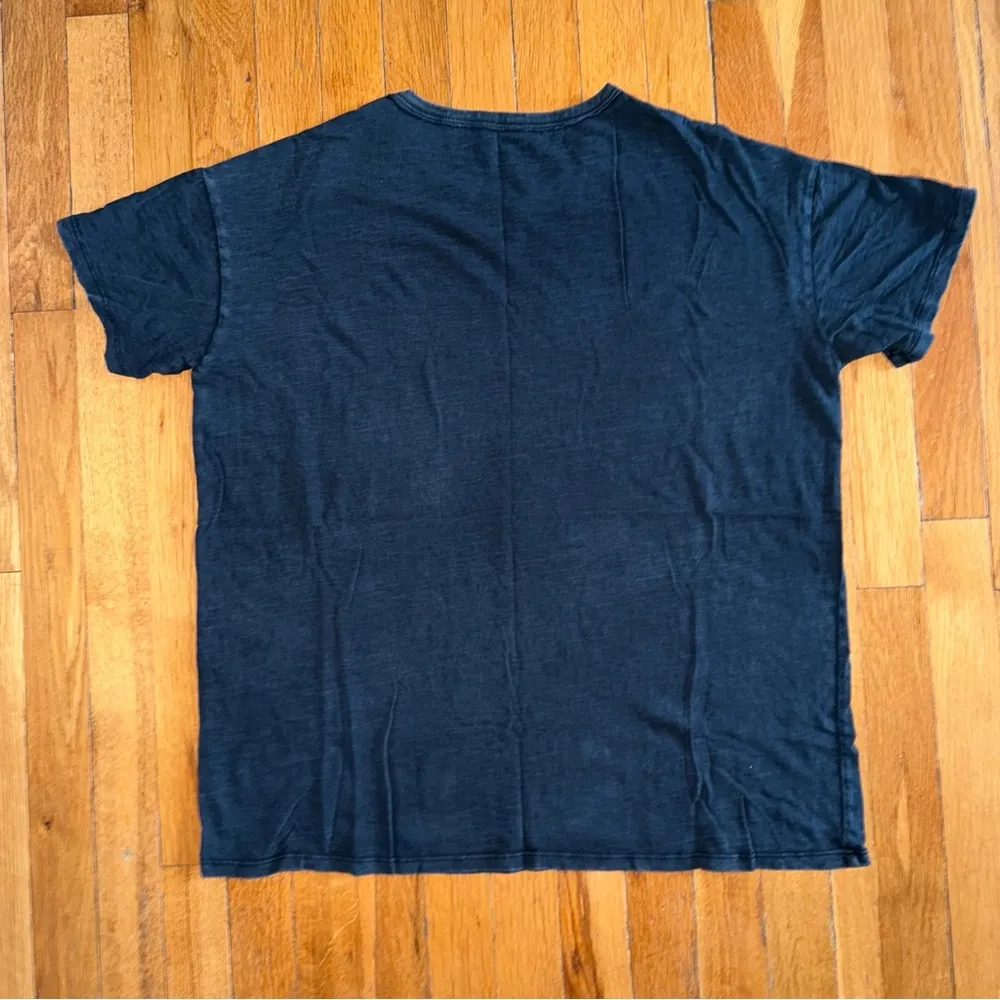 AERIE Oversized Distressed Short Sleeve Tee Shirt Washed Black Small - Image 2