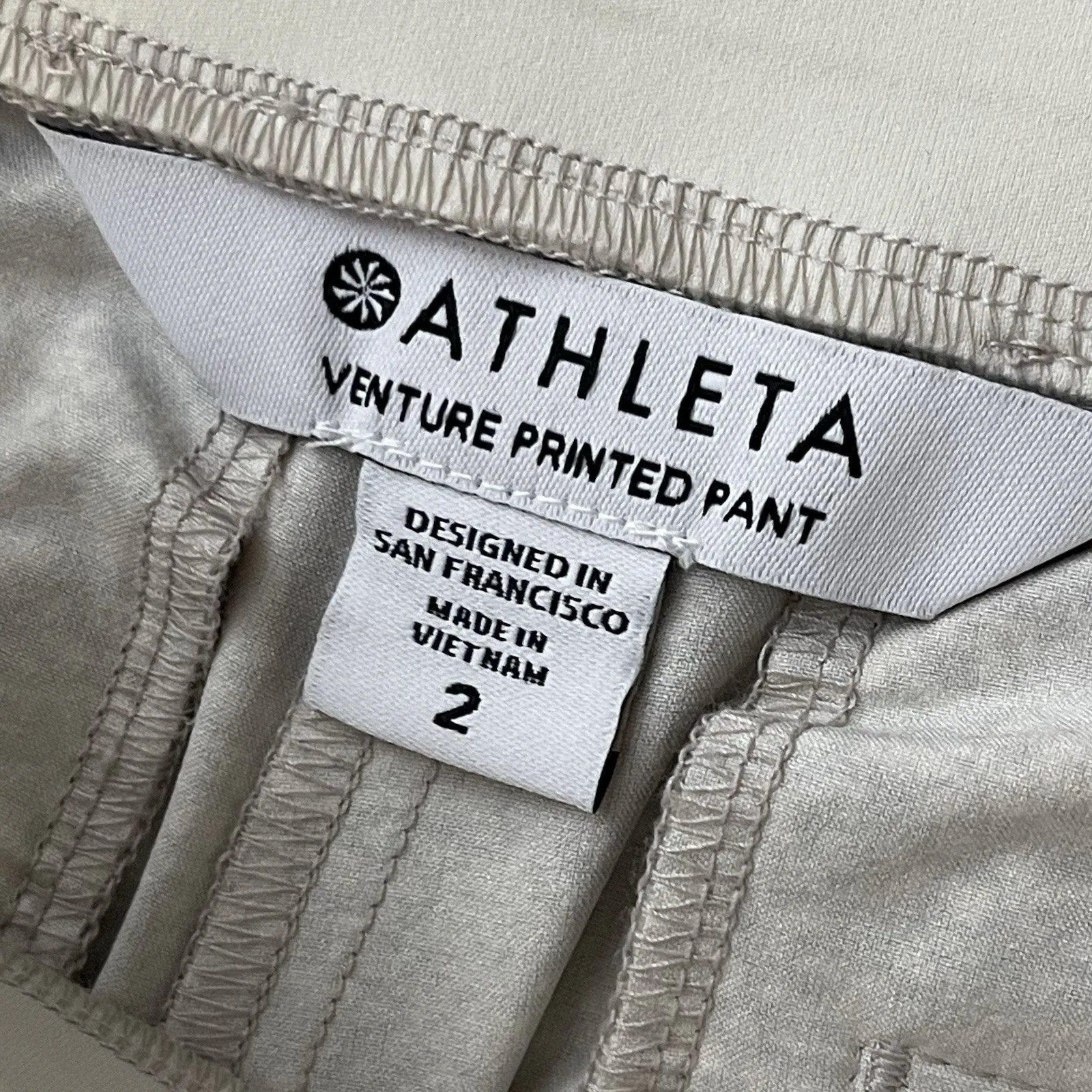 ATHLETA Venture Printed Pant Size 2 Viper Gray Khaki Active Athleisure Jogger - Image 6