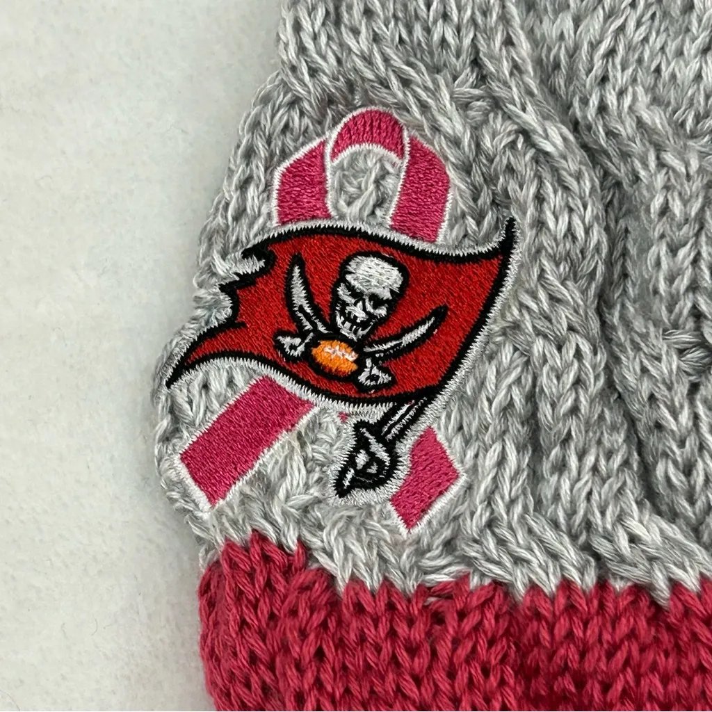 Tampa Bay Bucs NFL New Era Breast Cancer Awareness Knit Beanie Hat Cap Women’s Gray - Image 3