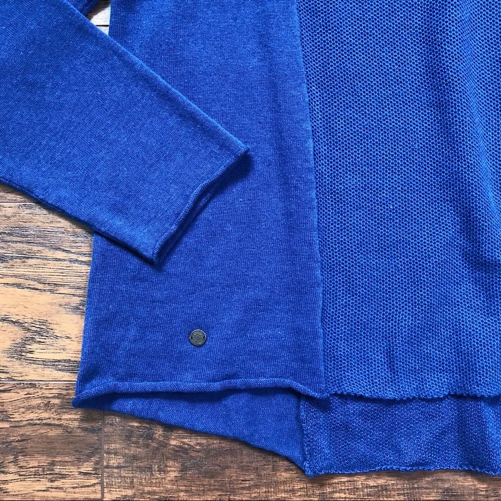 Sahalie • Your Best Bet lightweight sweater blue pullover linen cotton knit Size 1X - Image 6