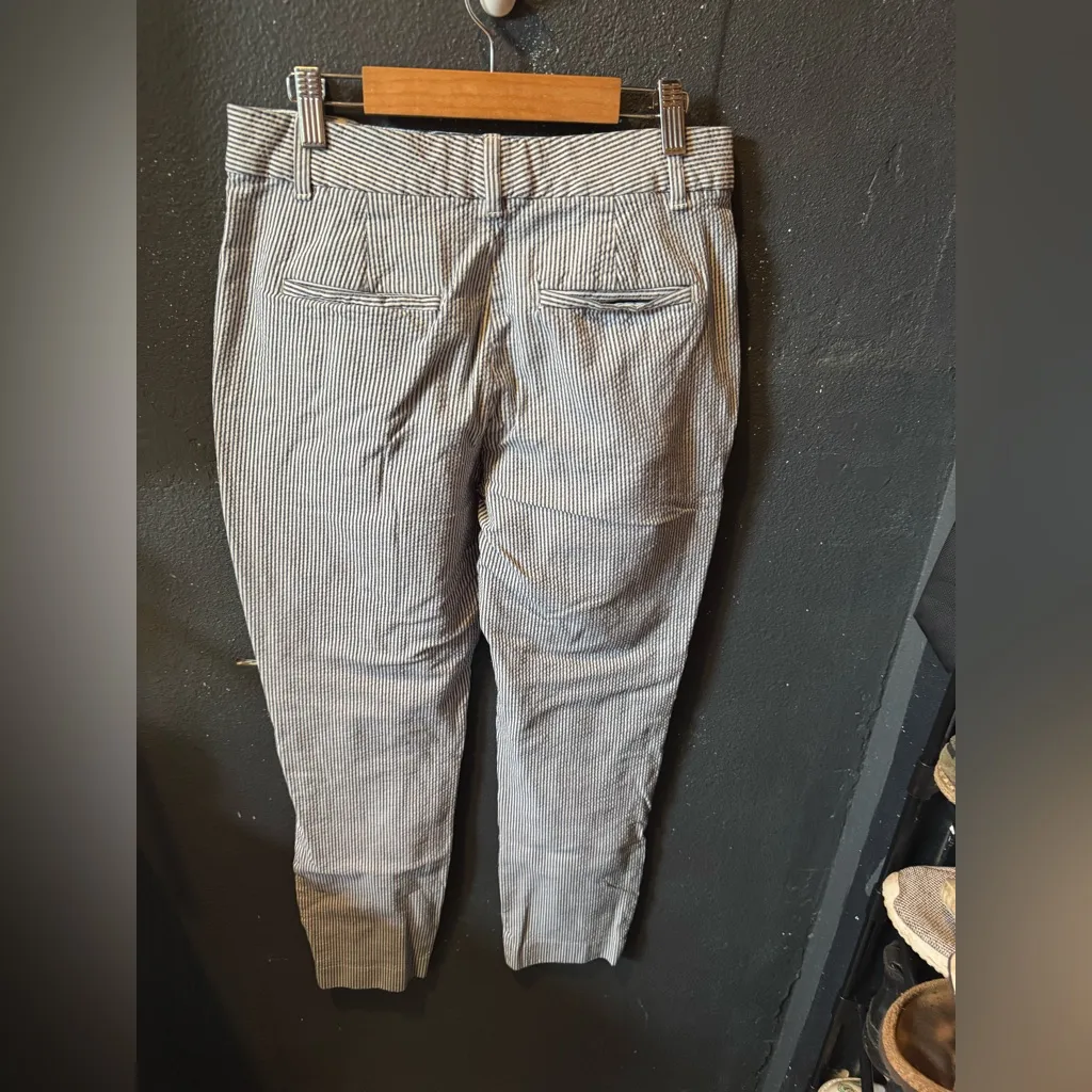 GAP Women’s Blue and White Striped Slim Ankle Work Pants Size 4 - Image 4