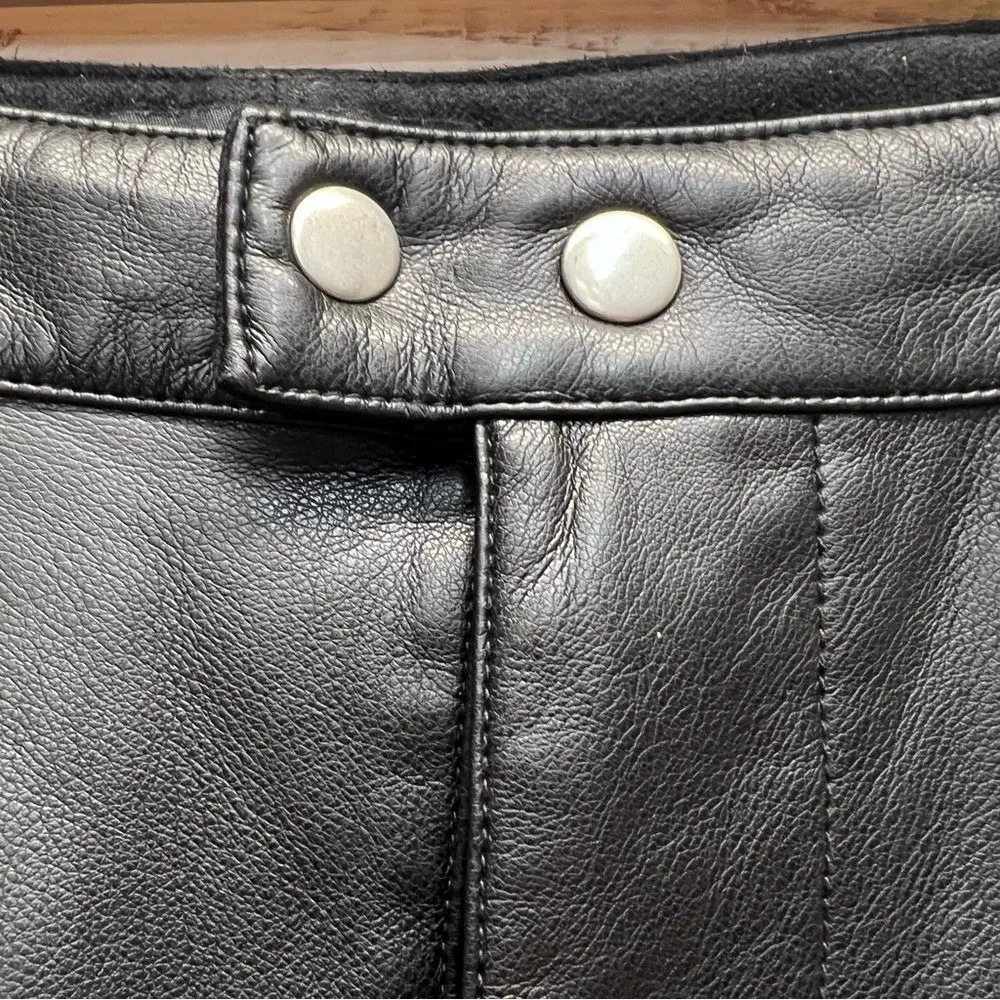 ASOS Design F100221 Black Faux Leather High Waist Shorts Y2K Punk Sz 30 - Image 7