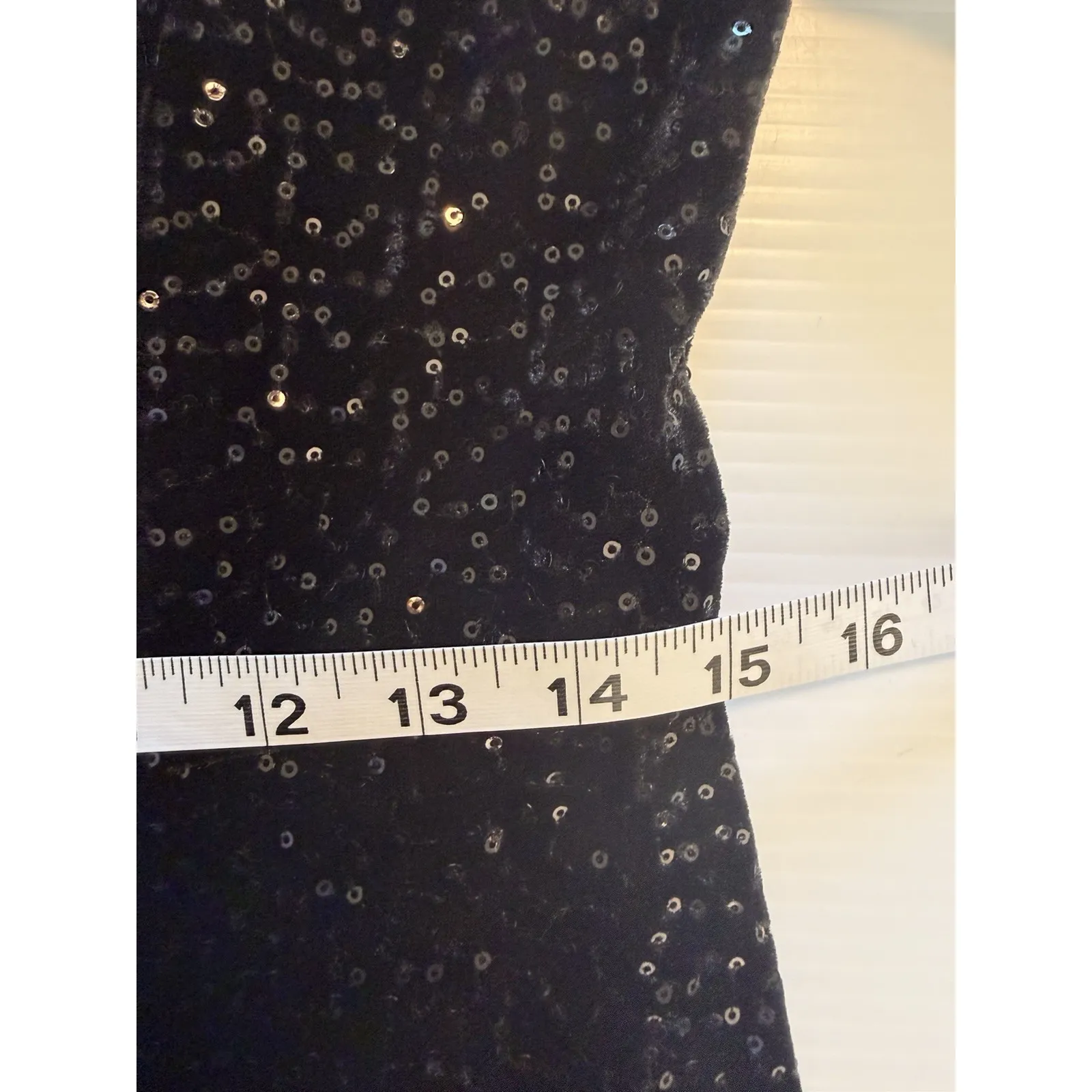 RSVP‎ by Talbots Black Velvet Sequin Dress Size 4P Party Cocktail Dinner Holiday - Image 12