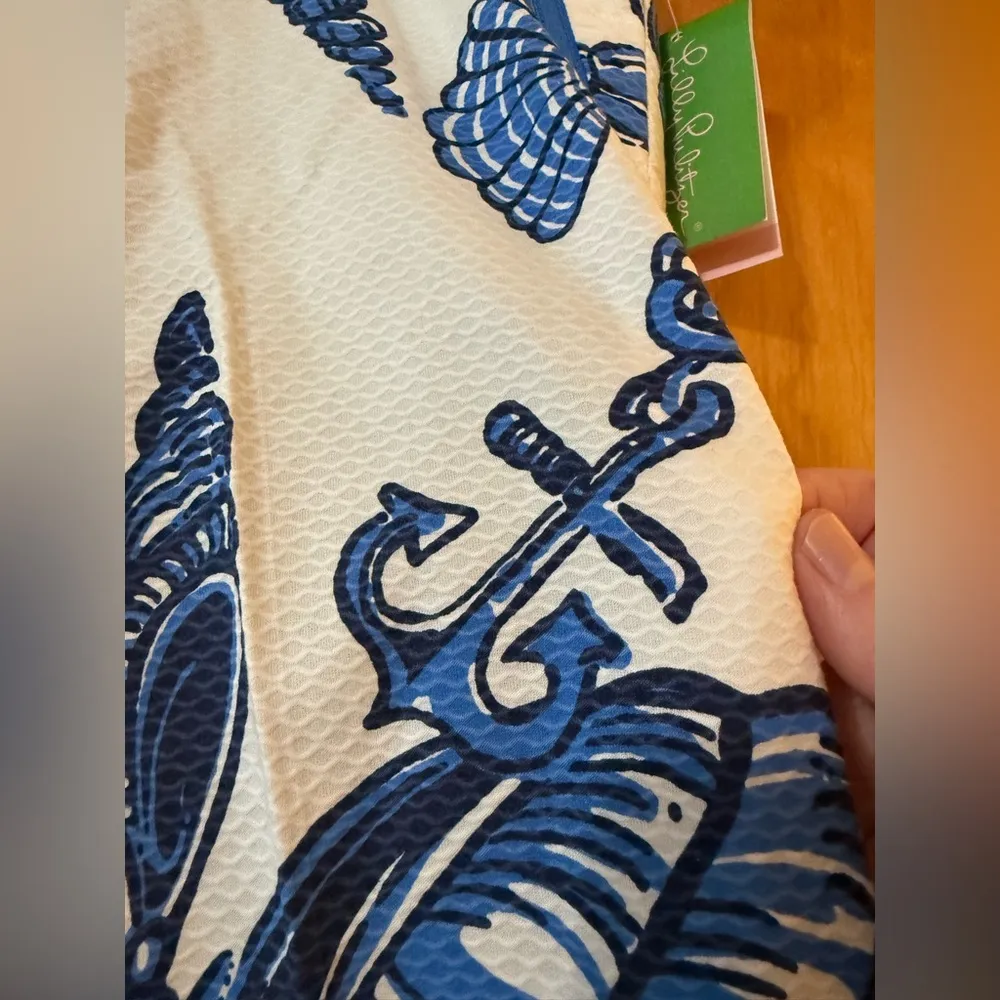 Lilly Pulitzer Fallin In Love Seashell Pants Blue White Beach Shells Mitzie Pant - Image 9