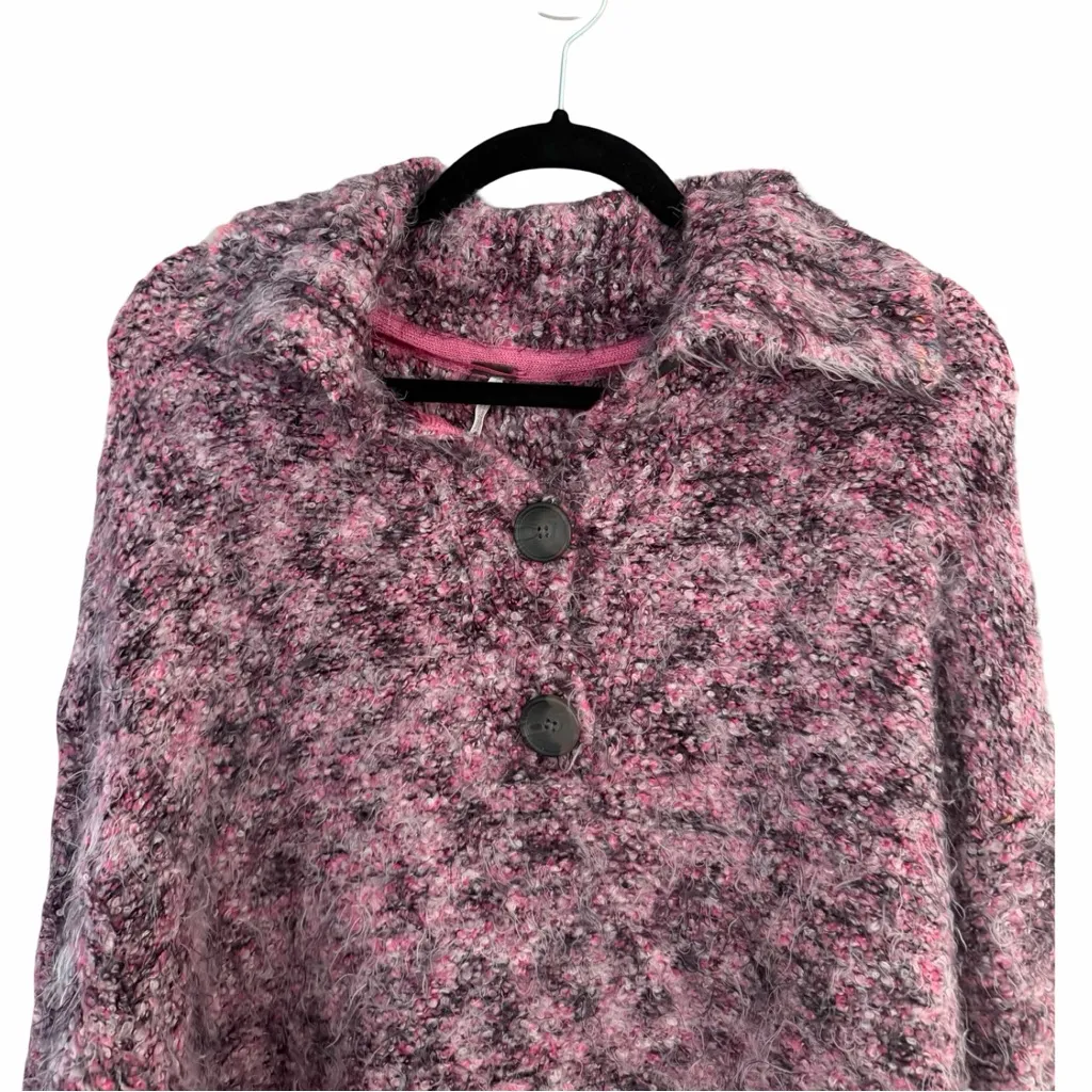 FREE PEOPLE Stellar Confetti Faux Fur Shaggy Oversized Crew Neck Sweater Sz L - Image 5