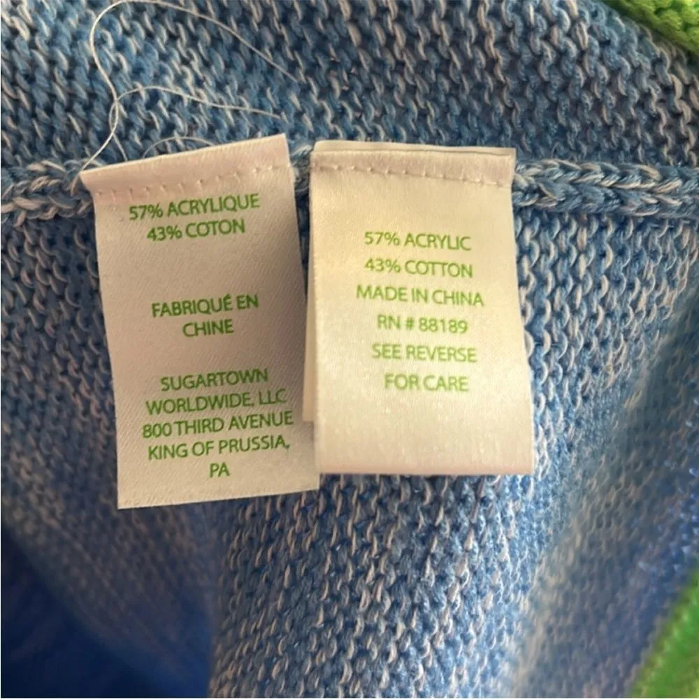 Lilly Pulitzer Zaylia Zanzibar Marled Crewneck Blue Sweater Size S - Image 8