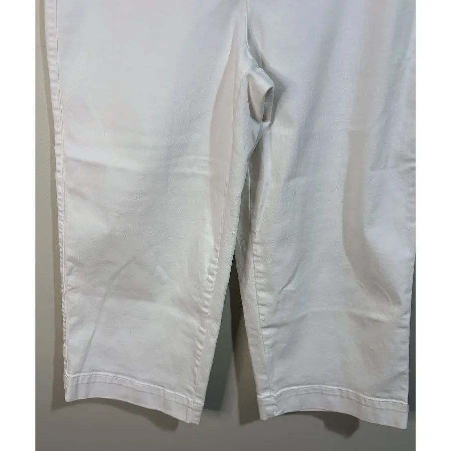 Talbots Flawless White High Waist Wide Leg Crop Jeans Size 14 - Image 3