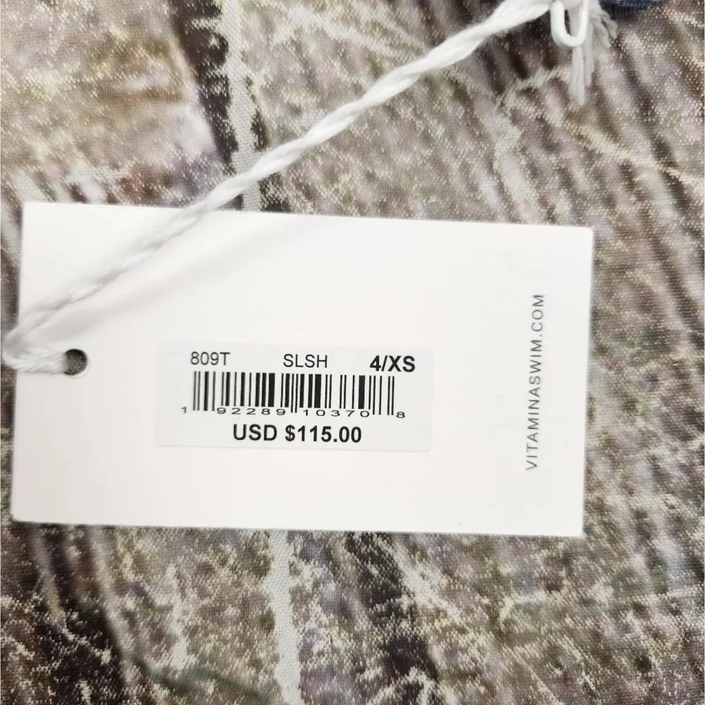 Vitamin A Sienna Bikini Top in Slate Shimmer Blue Size XS NWT Ribbed - Image 6