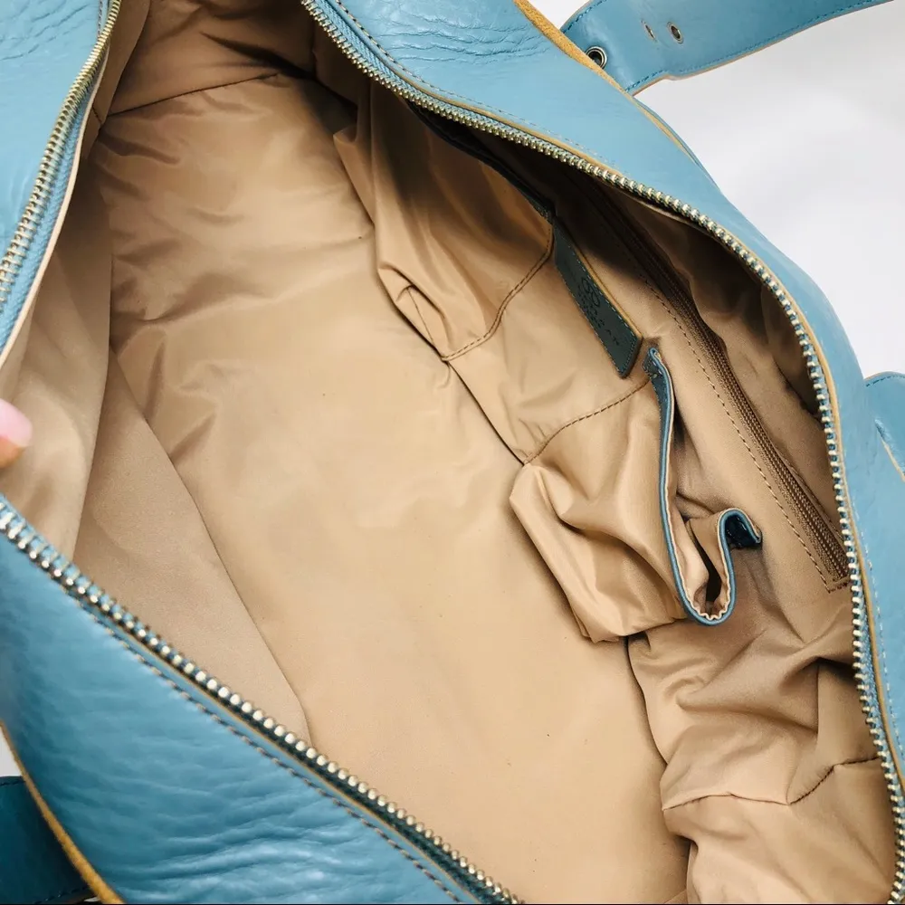 COLE HAAN teal blue leather purse - Image 4