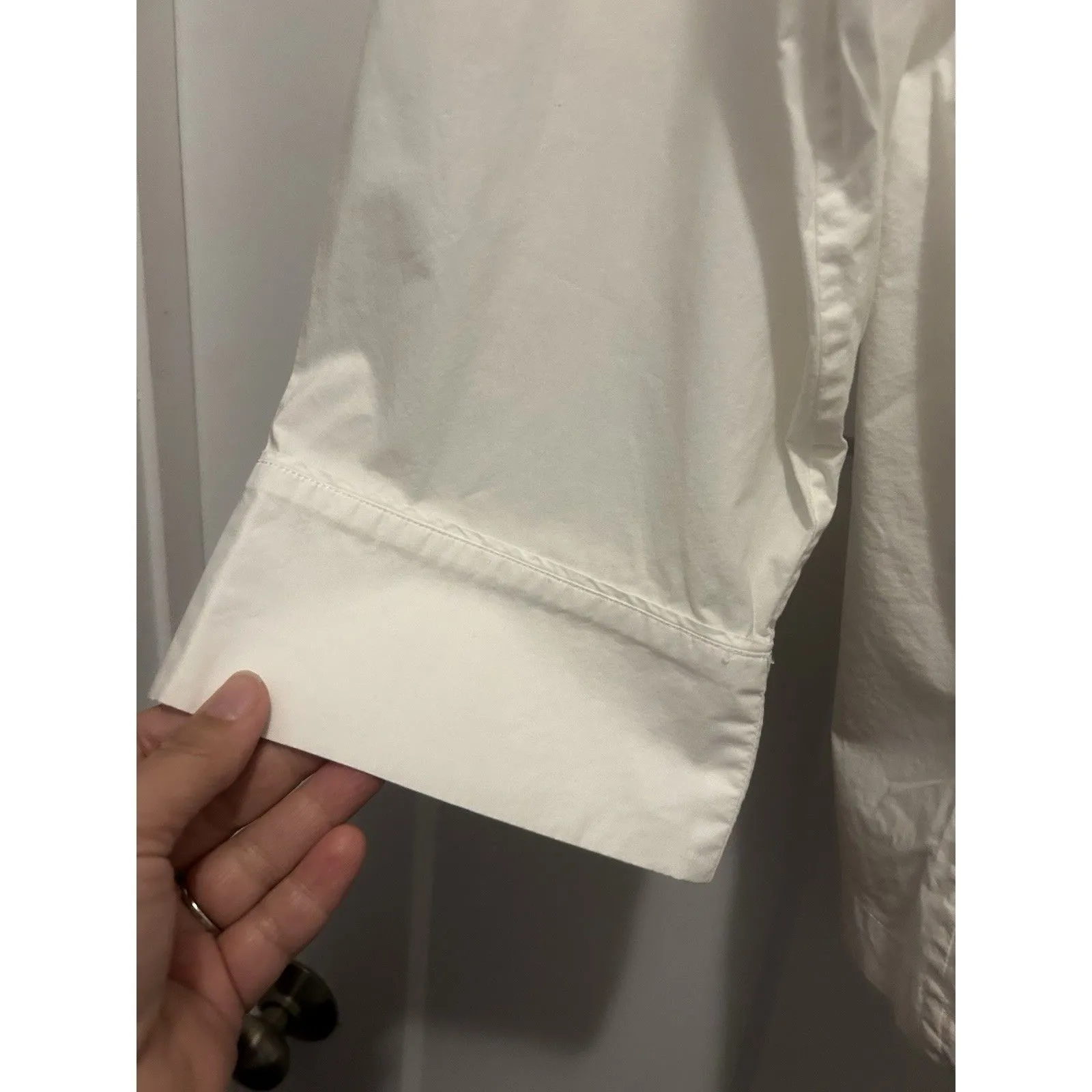 SKIMS Cotton Poplin Sleep Shirt Spa Button Up Long Sleeve 4x Pajama Minimalist White - Image 3