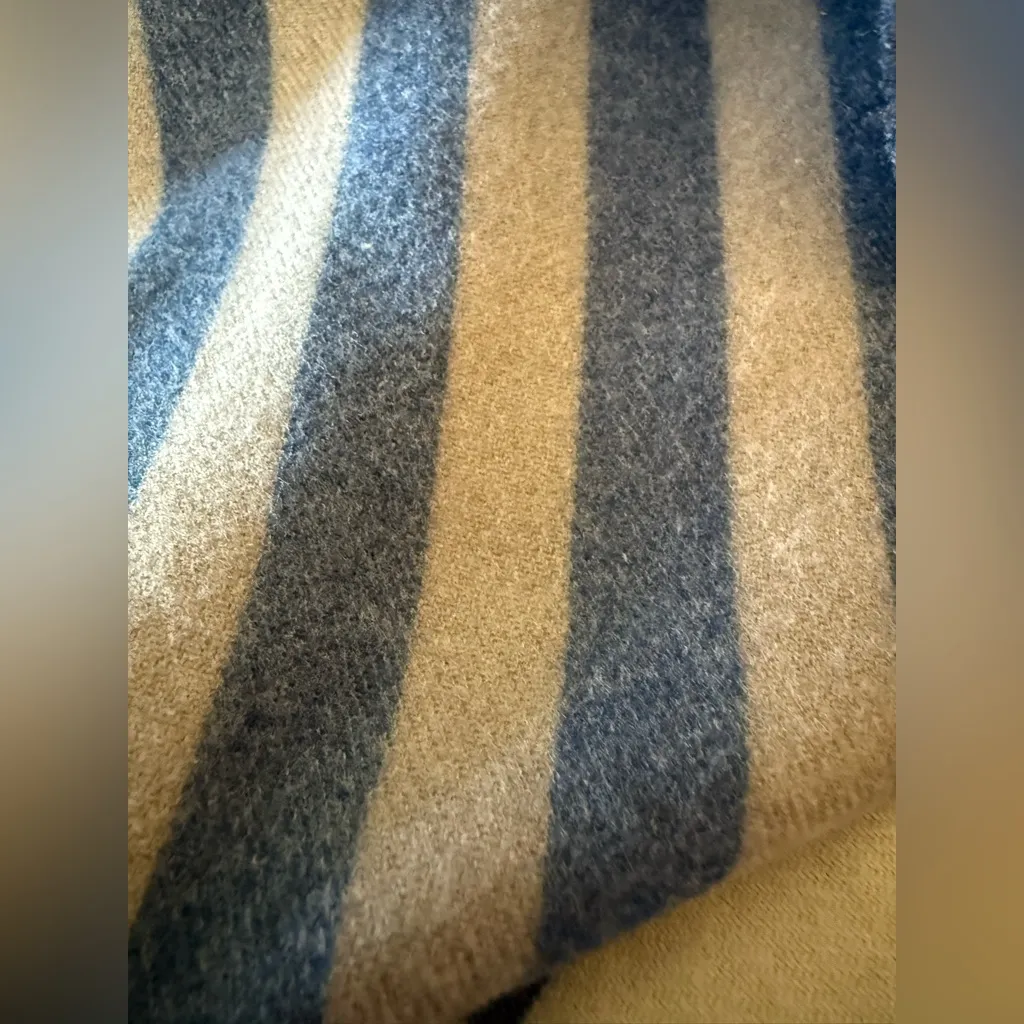 Soft Surroundings Long Scarf Blue Abstract Geometric Lines NWT With FLAWS - Image 7