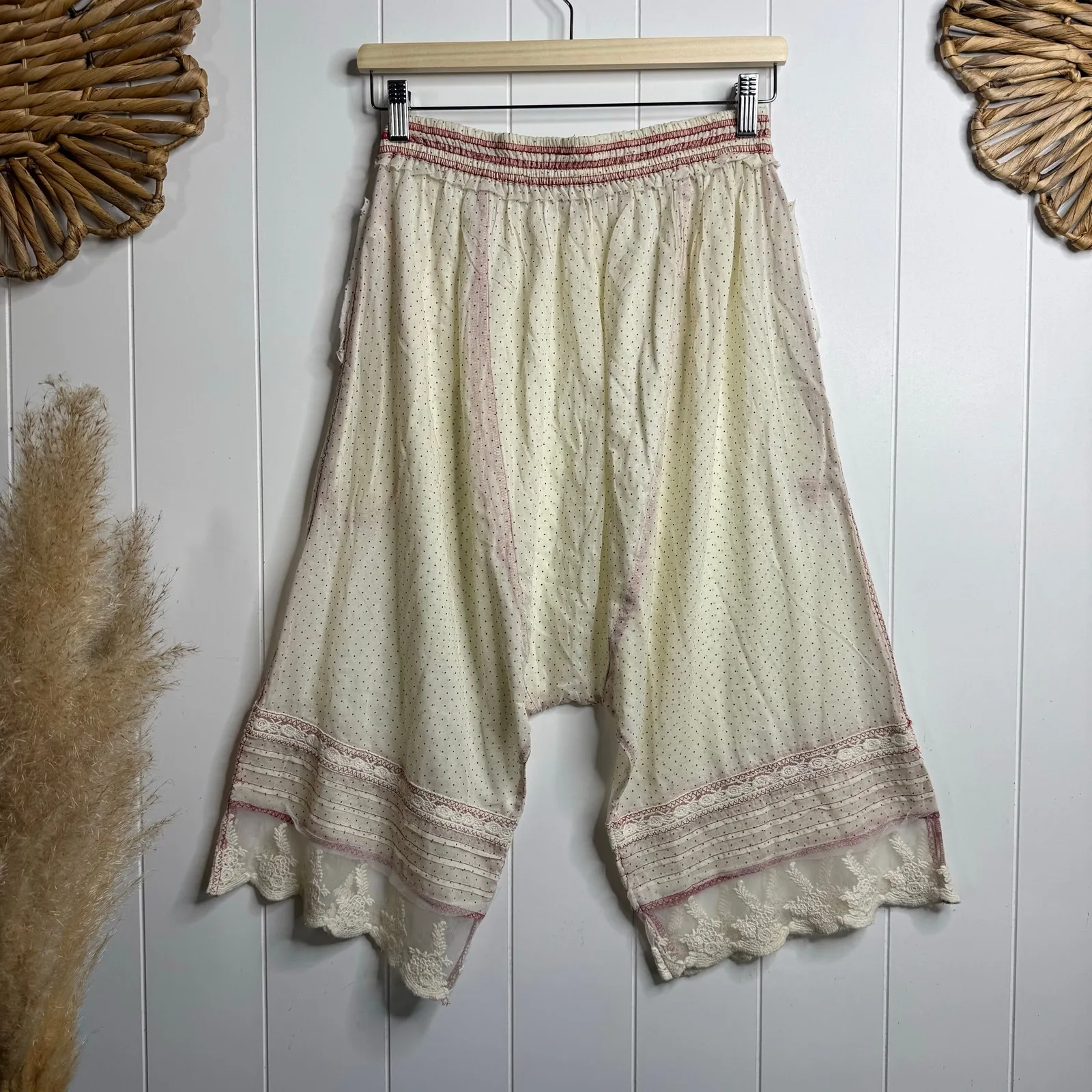 Free People bloomers shorts floral lace harem polka dots XS - Image 4