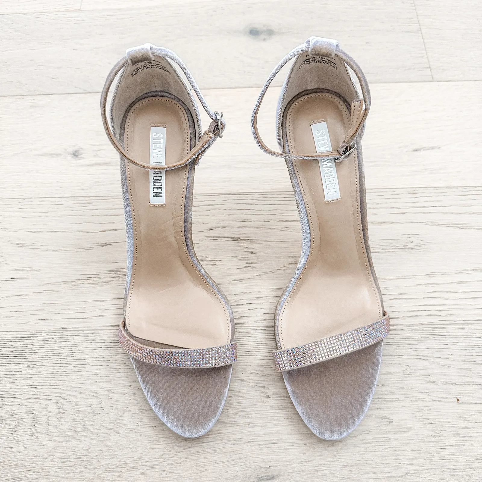 Steve Madden Sandal Womens 9.5 Tecy Velvet Rhinestone Heeled‎ Glam Event Wedding - Image 4