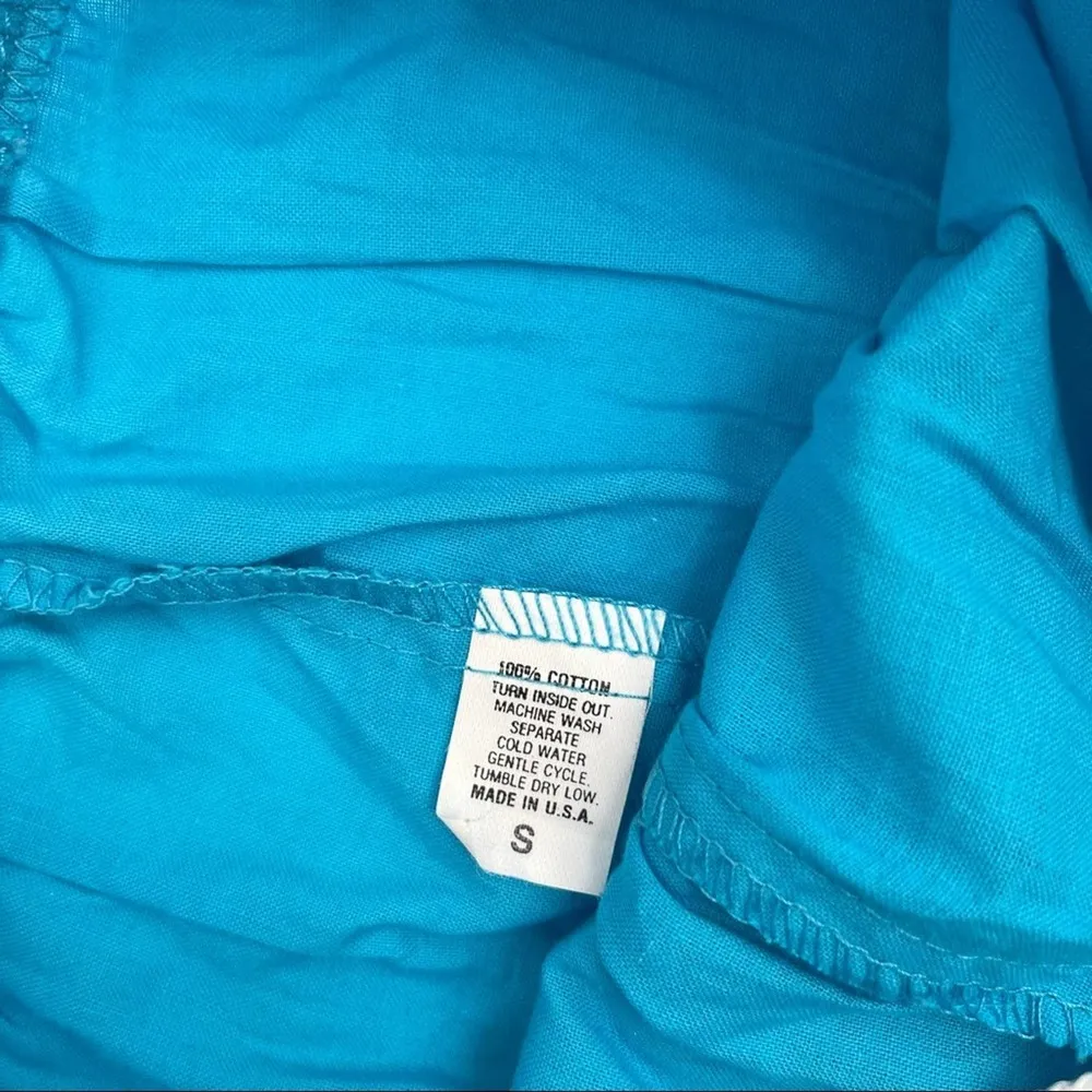 VINTAGE Shorts Blue L.A. California Cotton Long Bermuda Made in USA Size Small - Image 8