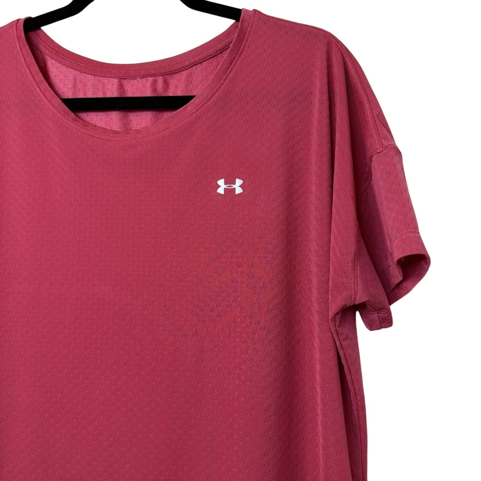Under Armour Women's Fushia Hot Pink Work Out Gym Jersey Plus Size Top Size 2X # - Image 4