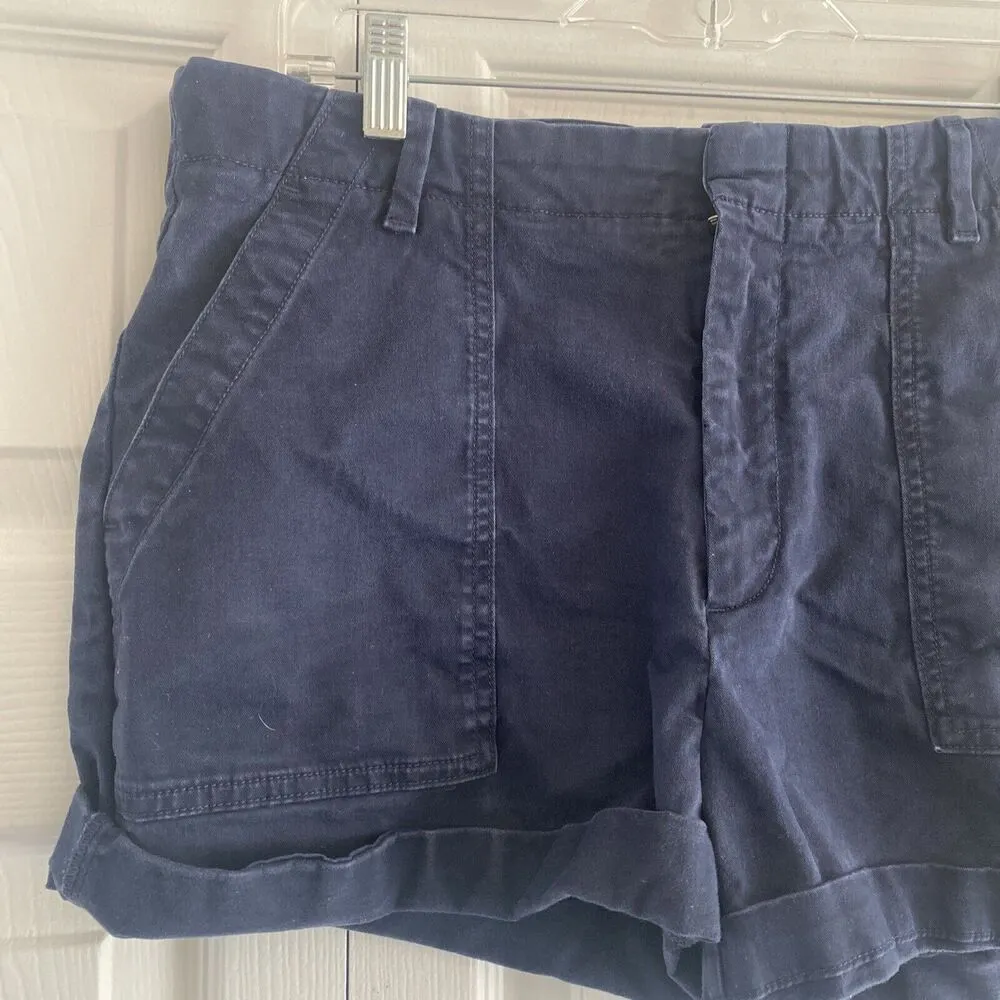 Banana Republic Authentic Chino Navy Cuffed‎ Shorts size 12 Preppy Summer Casual - Image 2