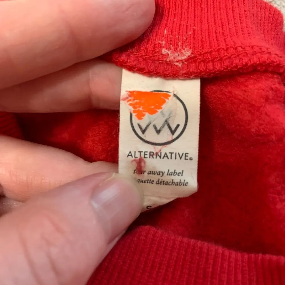 Alternative Apparel Sweatshirt Luce Line Orchard Graphic Pullover Red Women Smal - Image 4