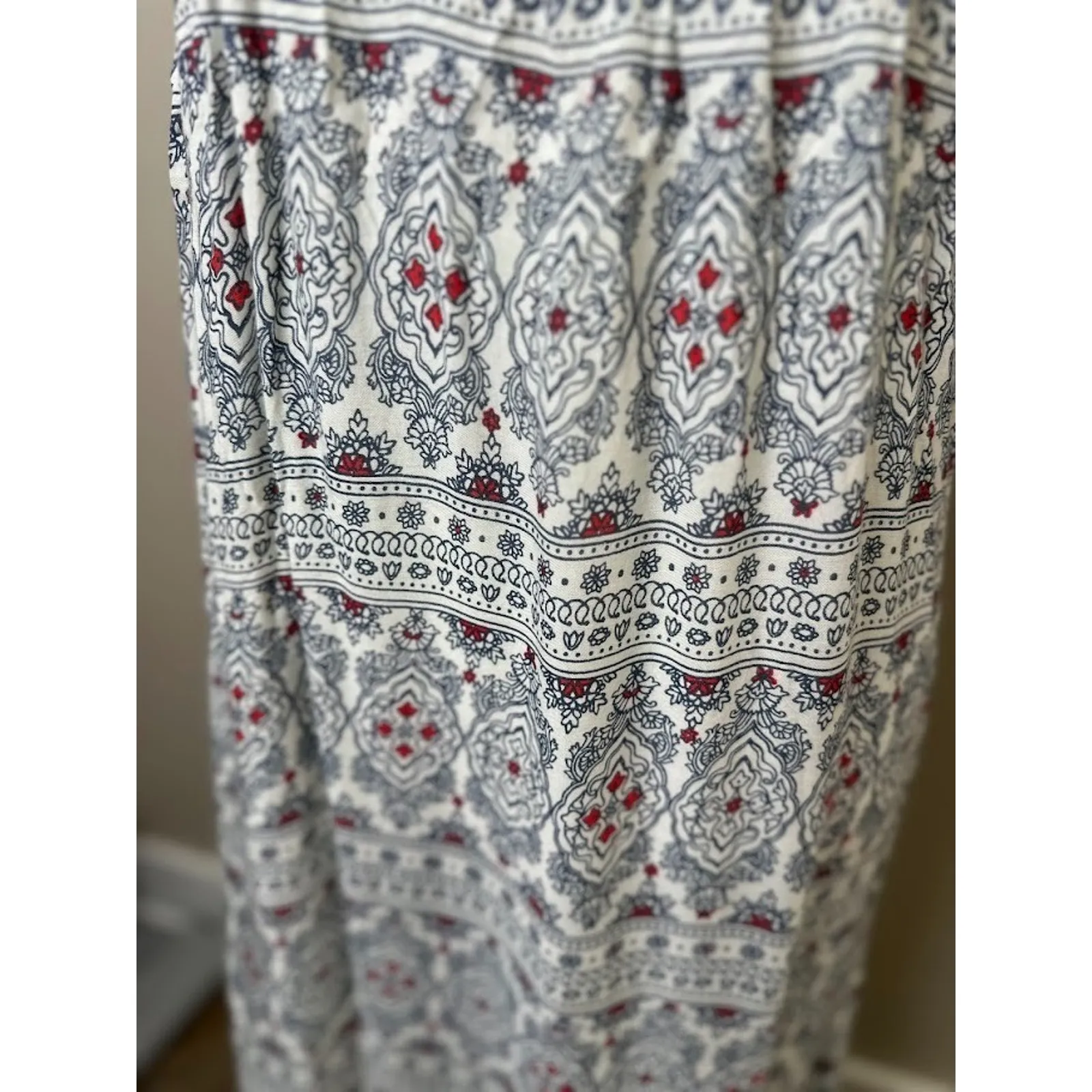 Roxy Maxi Dress Floral Boho Beach Dress Medium Bohemian Gypsy Coastal Indie - Image 3