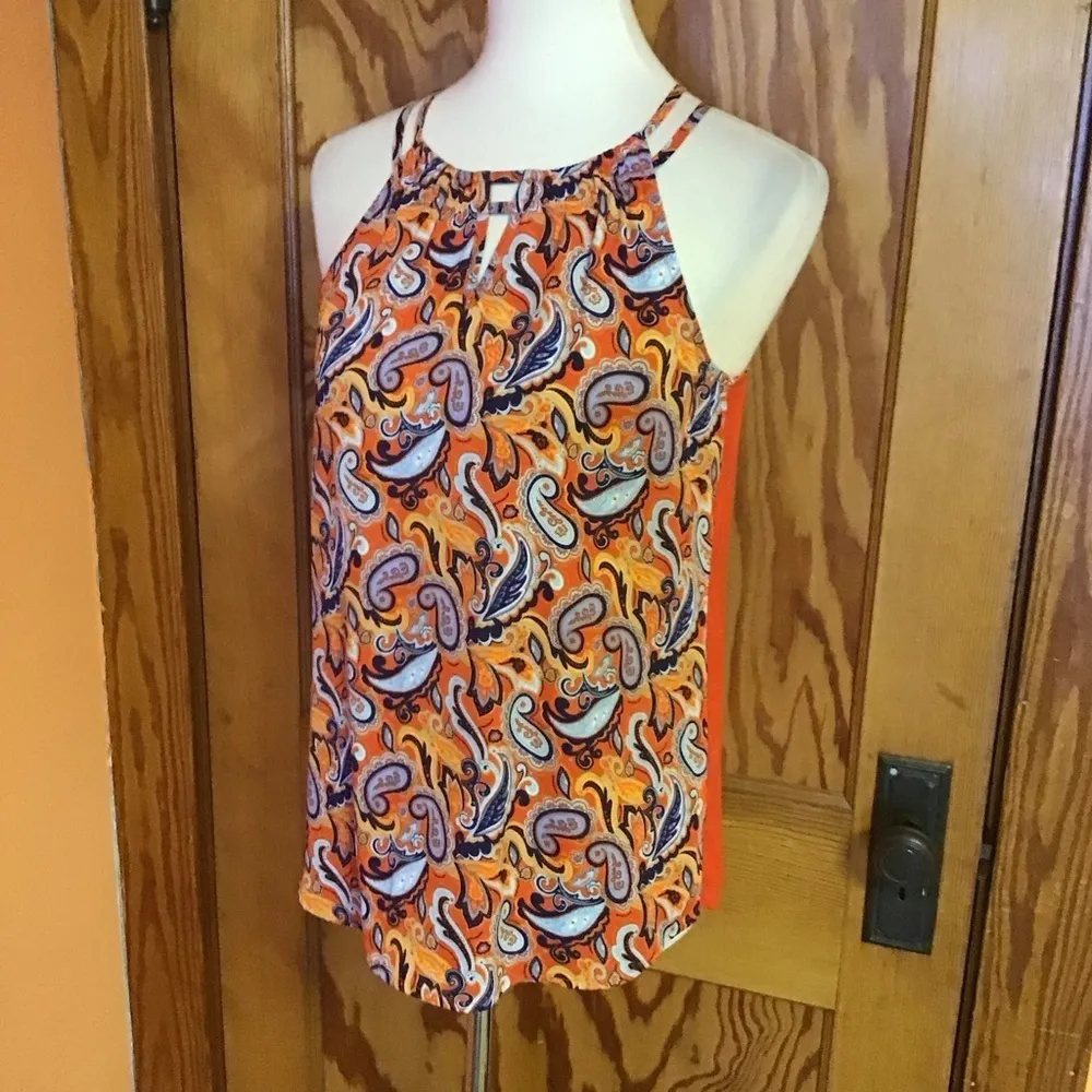 Market & Spruce  Bright paisley tank top - Image 8