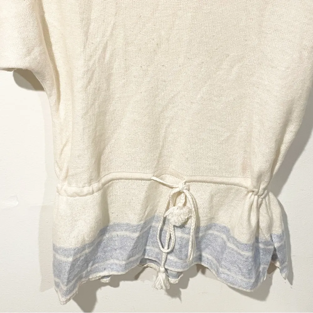 Vineyard Vines Size Small Hooded Short Sleeve Sweater Cashmere Linen Ivory - Image 2