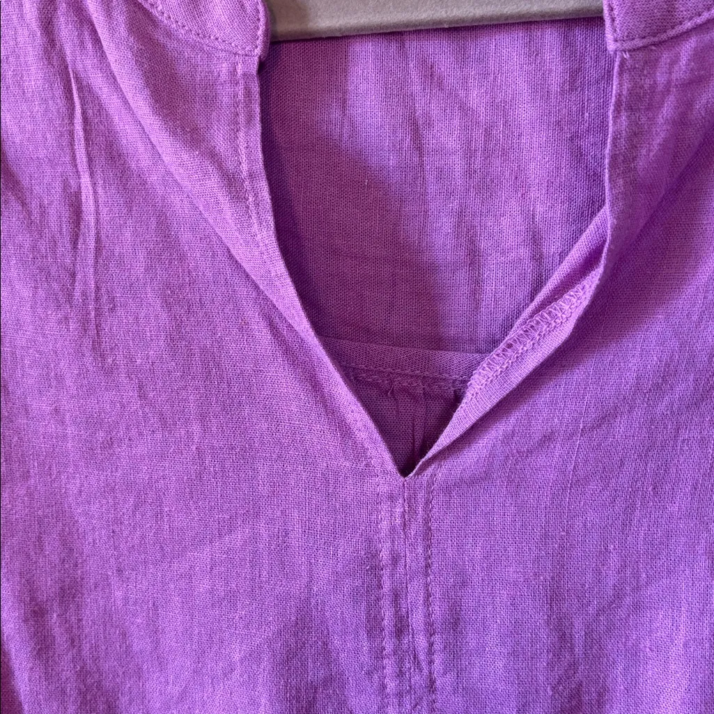 Splendid lilac Short Sleeve linen blend Blouse small - Image 4