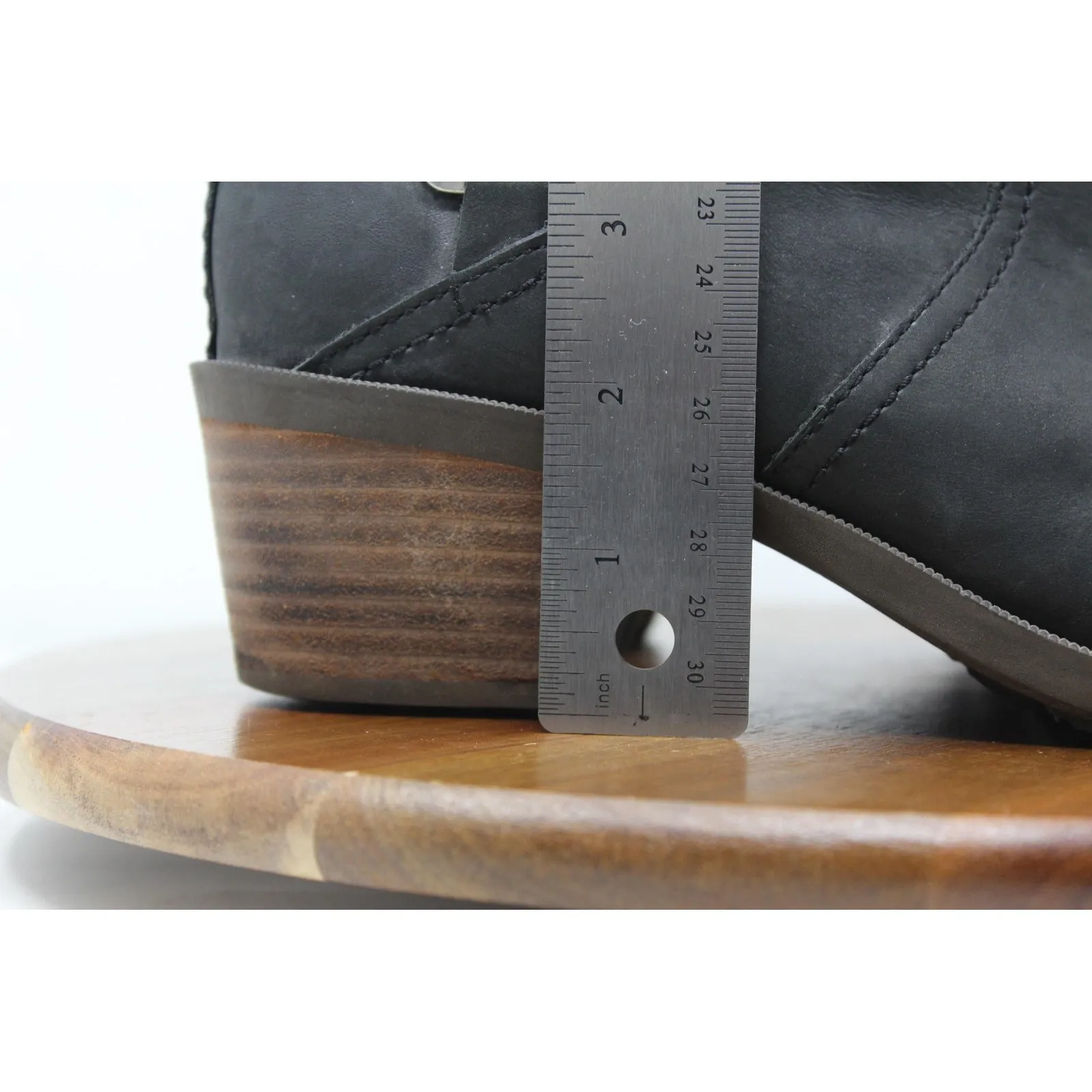 Teva Boots Womens Size 8.5 Black Foxy Ankle Boot Leather Stacked Heel 1006317 - Image 12