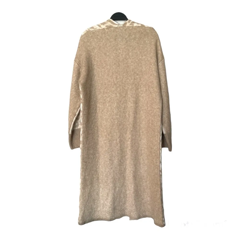 NWT Topshop Leopard Animal Print Tan Cardigan Sweater Duster Open Front Size XS - Image 7